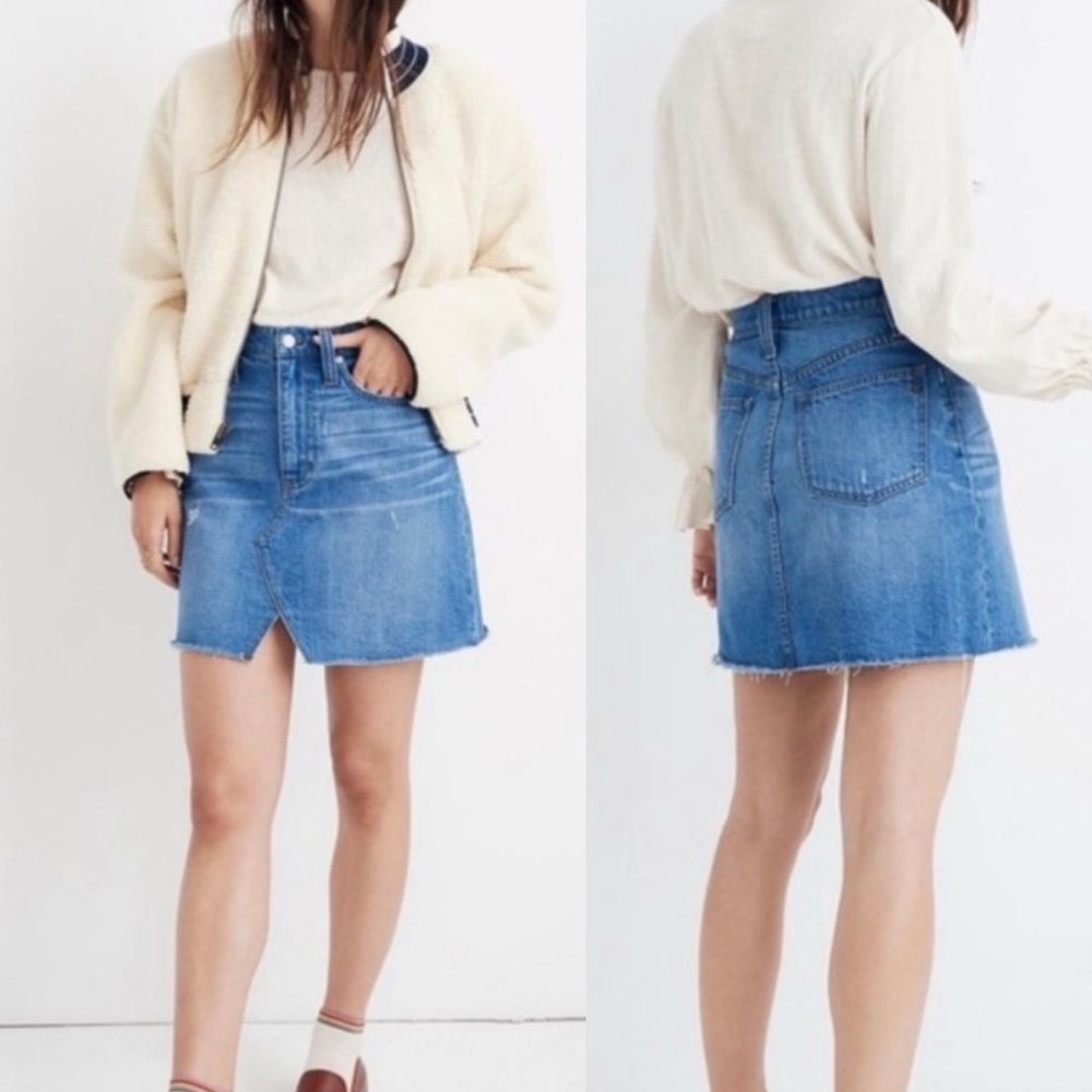 Madewell Rigid Denim A-Line Mini Skirt Blue Jean Size 27